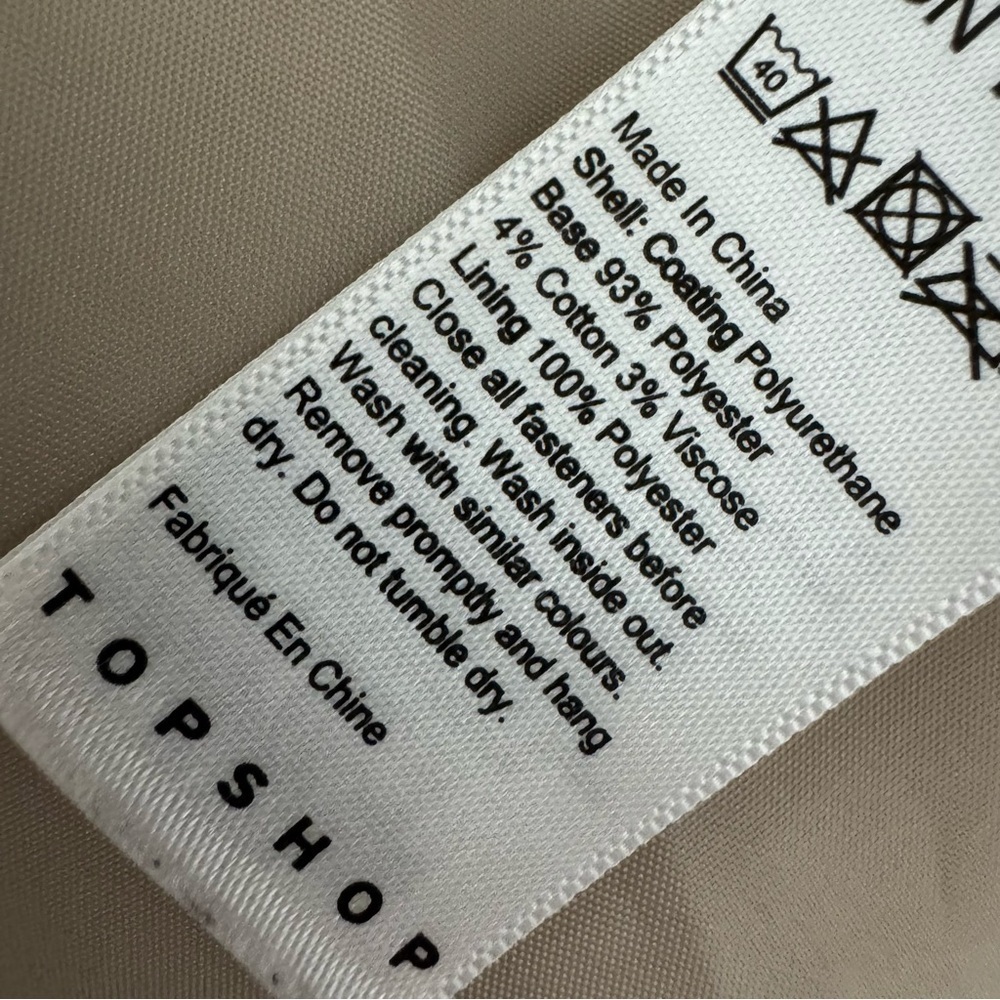 TOPSHOP Beige faux Leather minimalist  Normcore Scandi girl Jacket - Picture 6 of 7